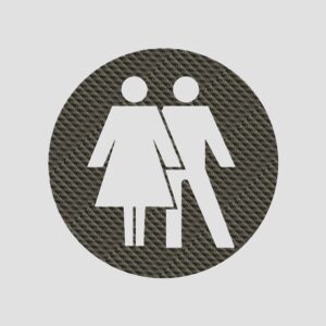 Carbon Fibre Self Adhesive ‘Unisex’ 76mm Sign