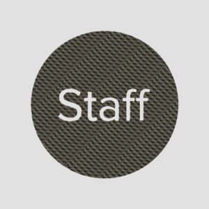 Carbon Fibre Self Adhesive ‘Staff’ 76mm Sign