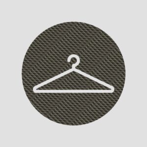 Carbon Fibre Self Adhesive ‘Cloakroom’ 76mm Sign